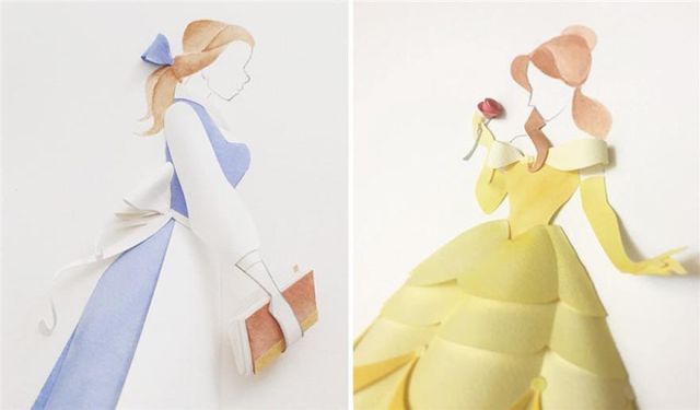 普通纸做的立体迪士尼经典角色，白雪公主超级完美！