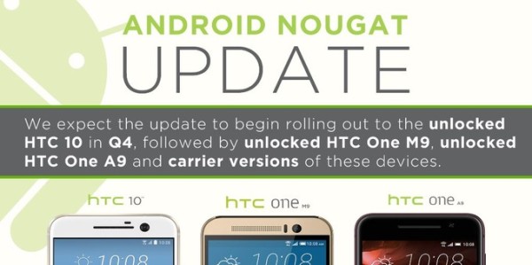 HTC发布安卓7.0升級方案:HTC 10最开始Q4升級