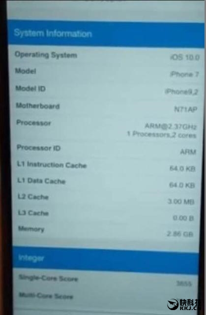 iPhone 7、7 Plus配备一览：标准配置3GB运行内存！