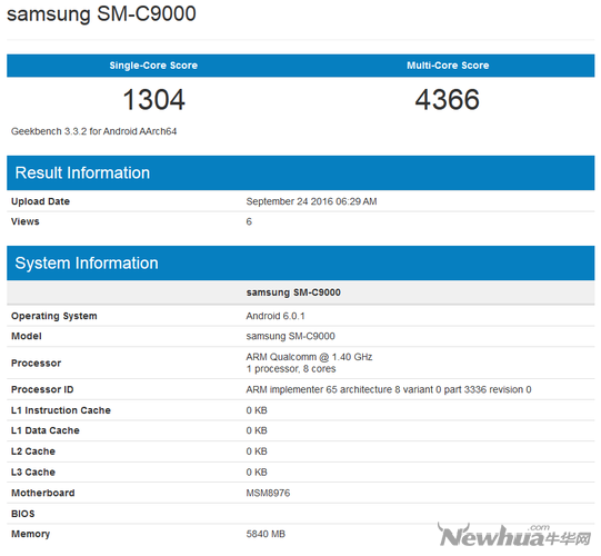 三星Galaxy C9规格型号泄漏 配8GB RAM和骁龙652