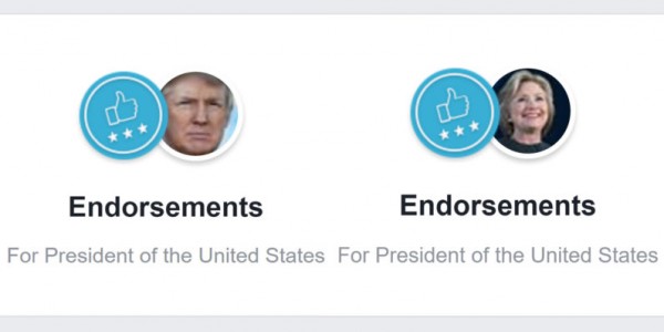 Facebook现在允许用户公开支持美国总统候选人