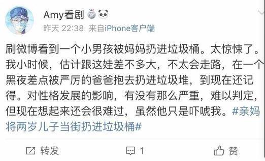 儿子|亲妈将两岁儿子当街扔进垃圾桶 只因跟老公前妻吵架