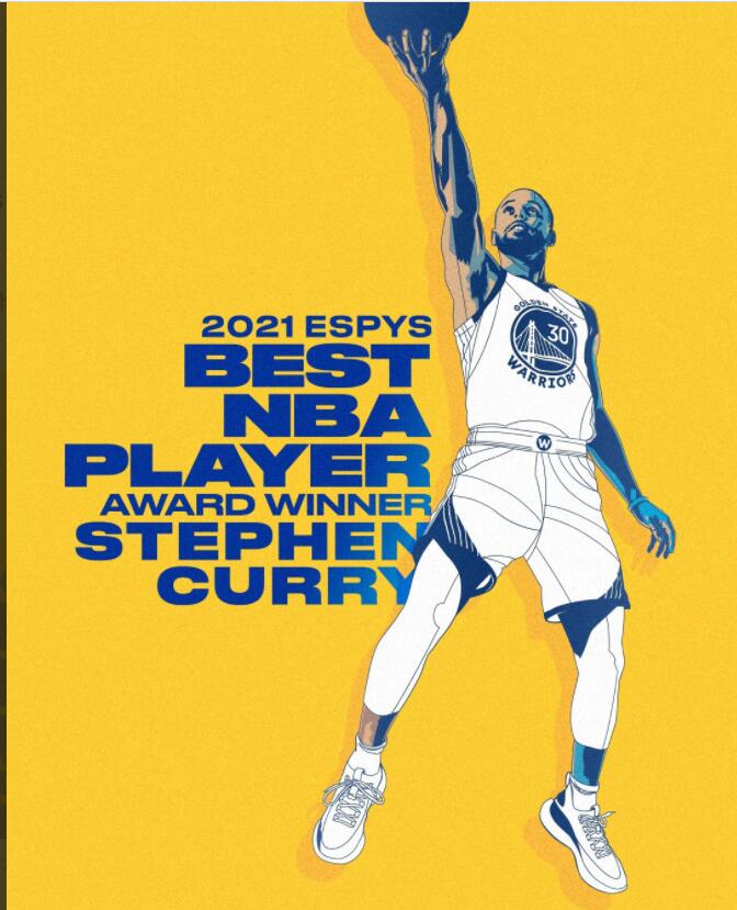 库里当选ESPY年度最佳NBA球员