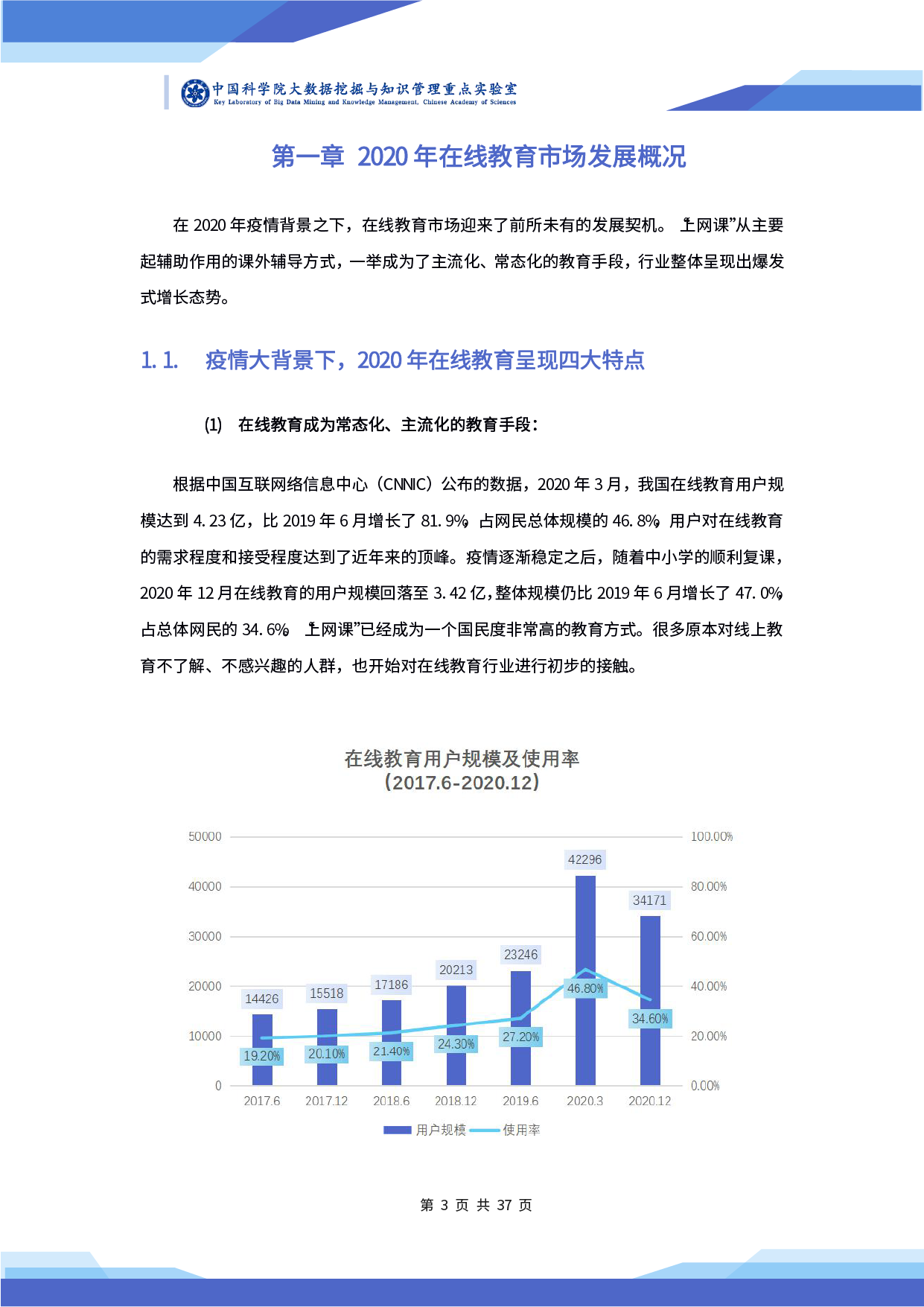 中科院发布《2020 年在线教育行业小班课发展研究及前瞻报告》