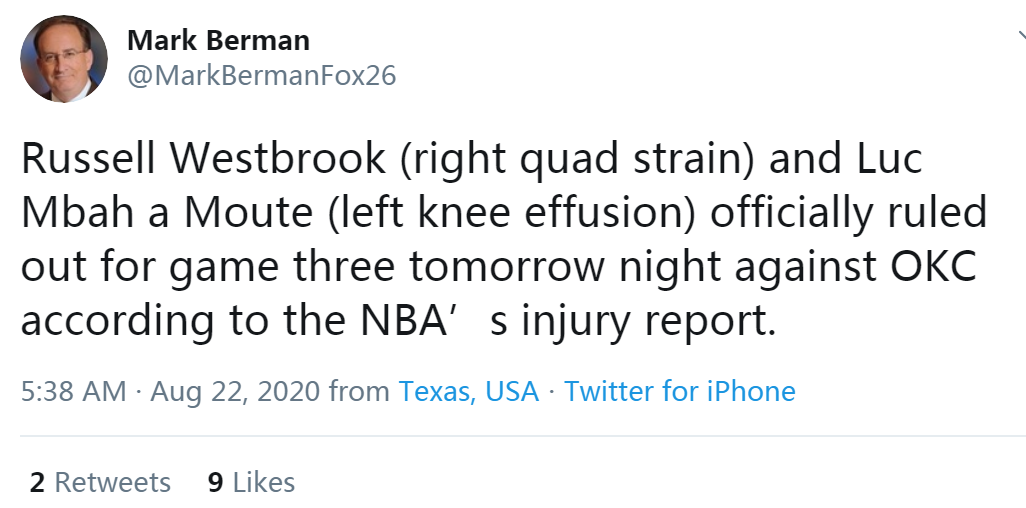 火箭G3傷情出爐！威少恢復訓練，兩人缺席第三戰，德帥稱2-0領先應該更加謹慎！-黑特籃球-NBA新聞影音圖片分享社區