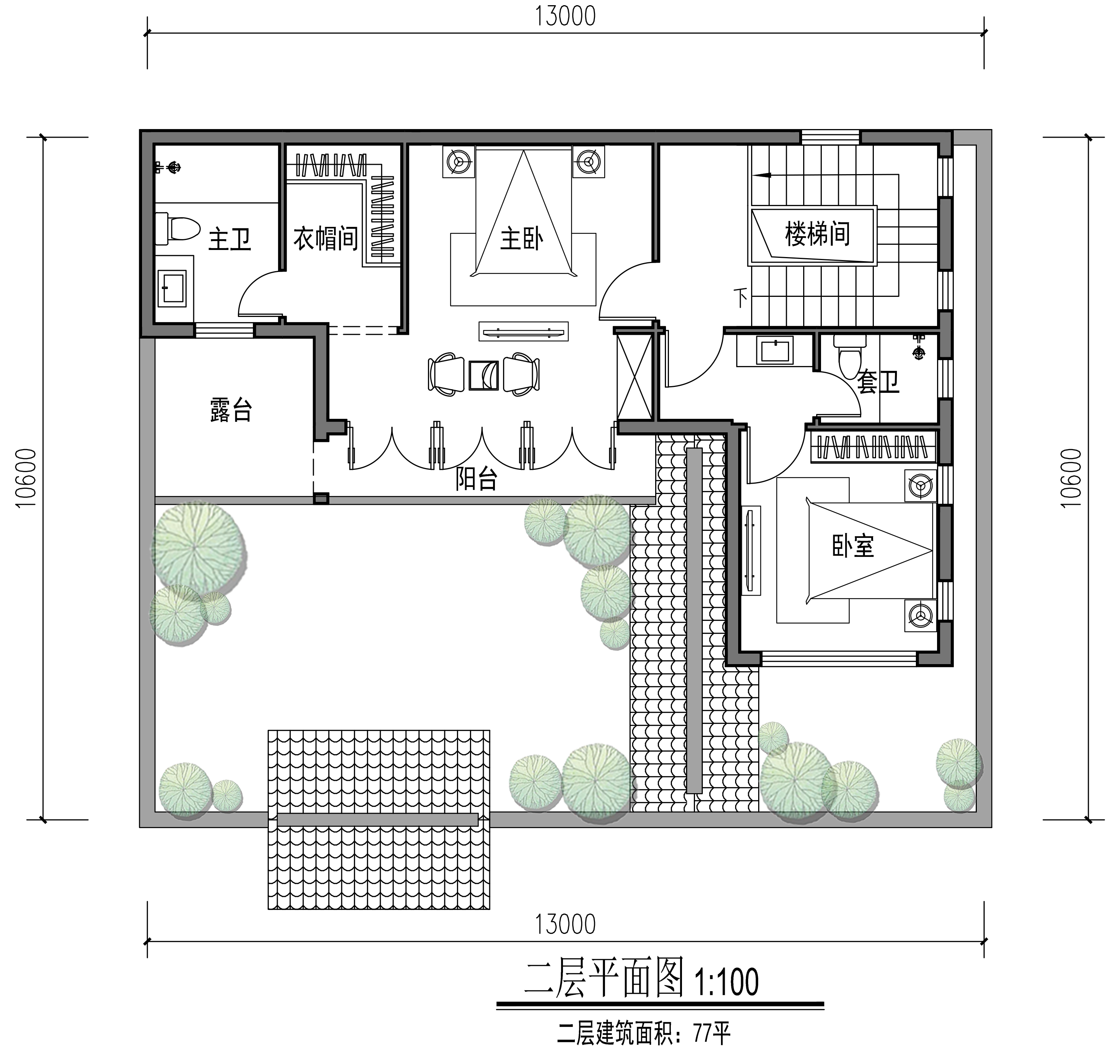 占地80平也能建中式合院，白墙灰瓦，连廊入户，广东两层中式别墅