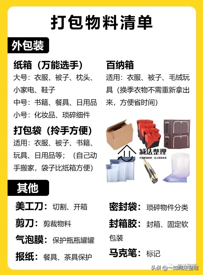 搬家攻略全书 | 搬家流程及打包物料清单