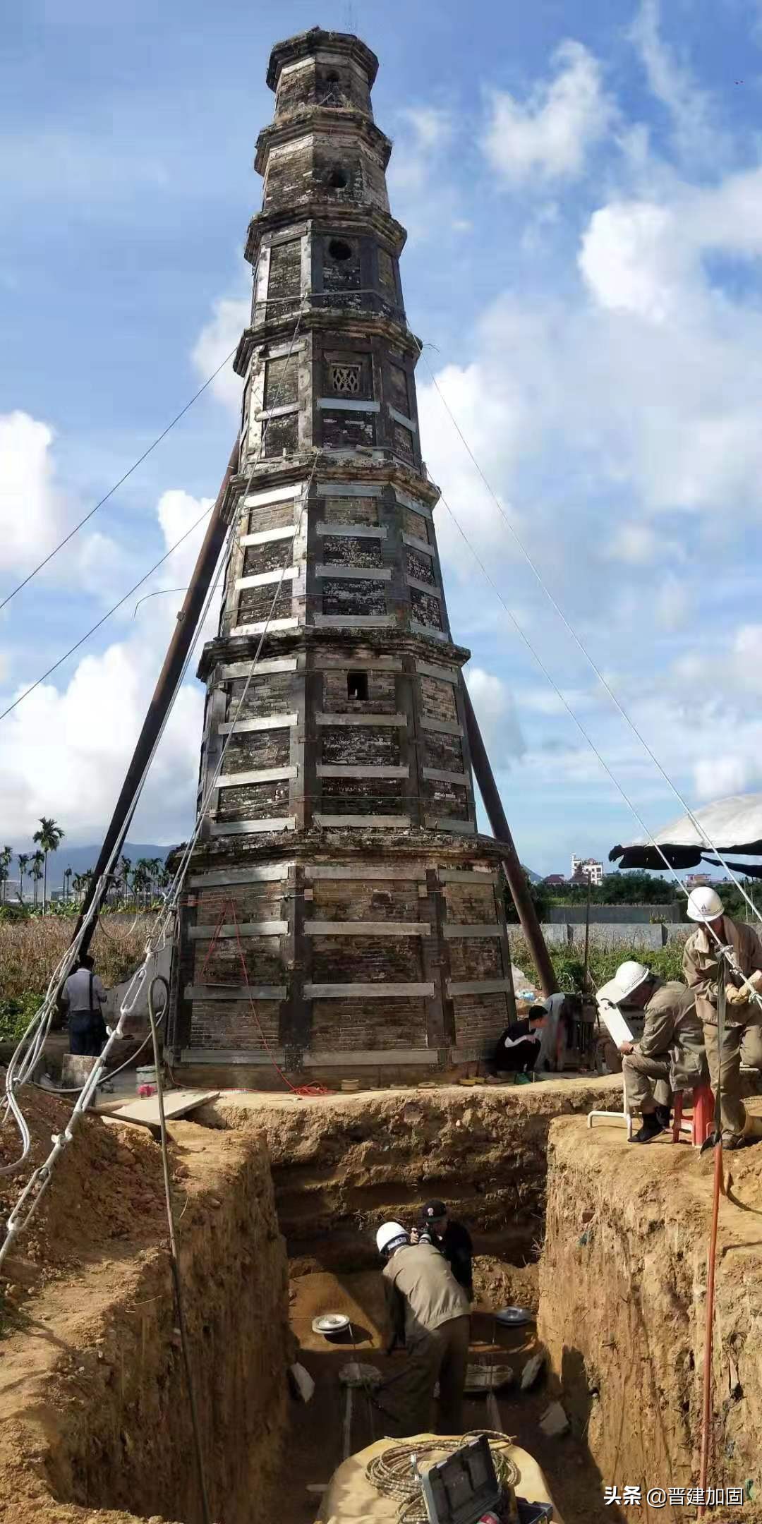 长治团队奔赴海南三亚为清代古塔“手术”纠倾，将塔改“斜”归正