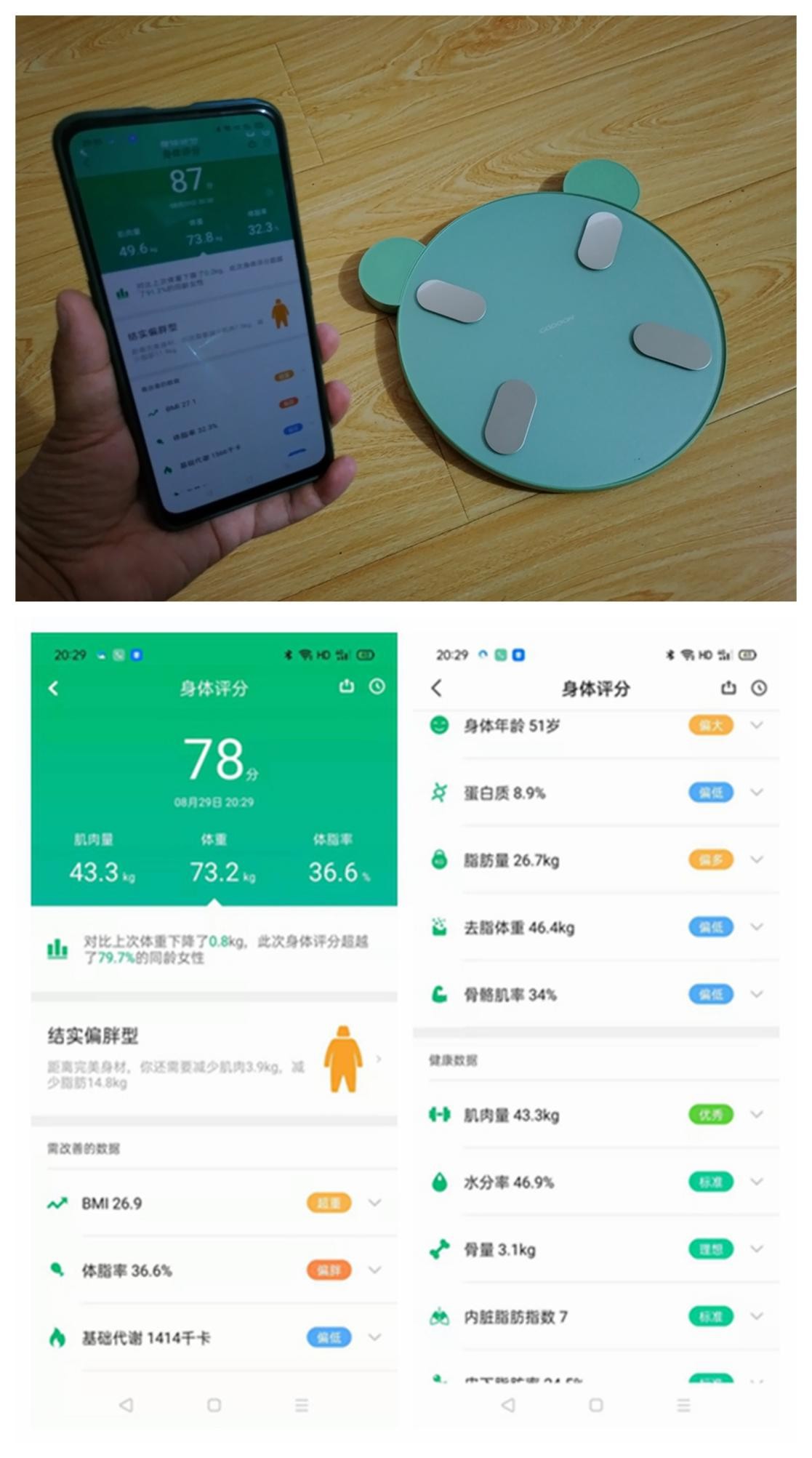 人在吃秤在看，风不止浪不平，咕咚小魔瘦智能体脂秤深度体验