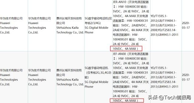华为新手机入网许可证：麒麟990 5G 40W快速充电，跟P40系列产品一样非常值得希望？