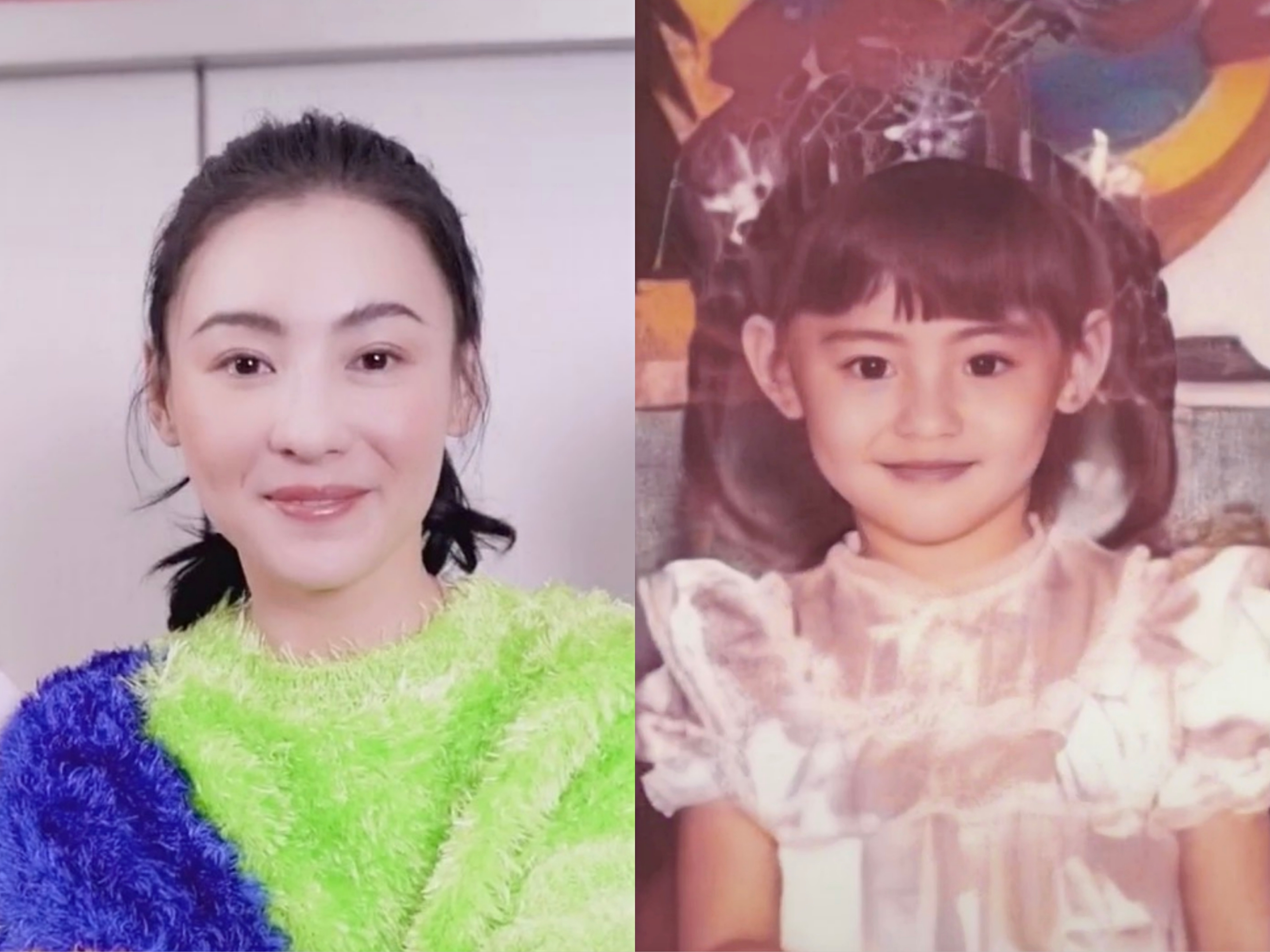 張柏芝41歲慶生照曝光，穿藍白條紋顯年輕，張文慈鄧萃雯相伴左右