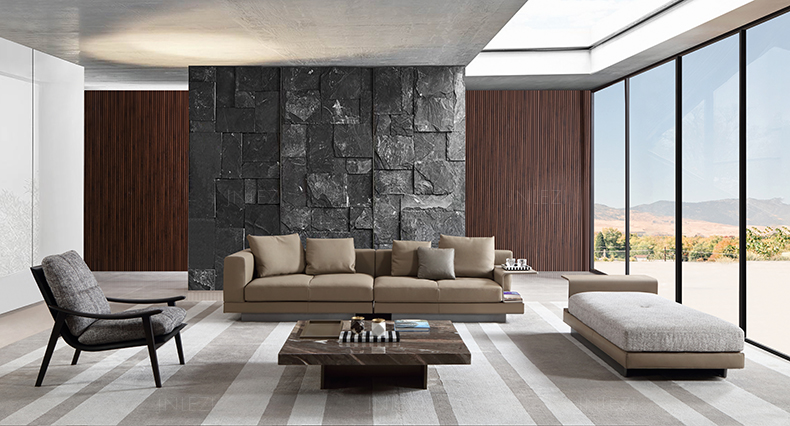 Italy Minotti 意大利家具米诺提设计师新款扶手椅Fynn 沙发椅