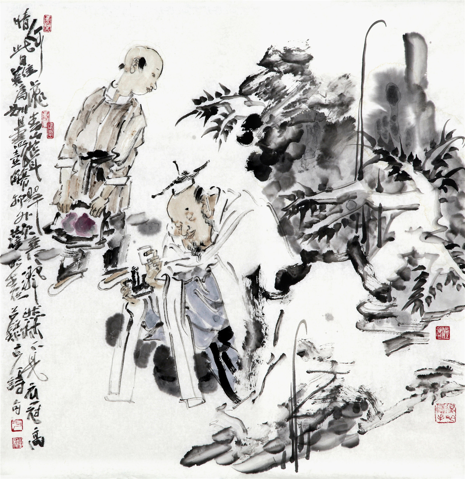 由线启象 由象悟意 由意观美——于新生水墨人物小品欣赏《独酌图》68