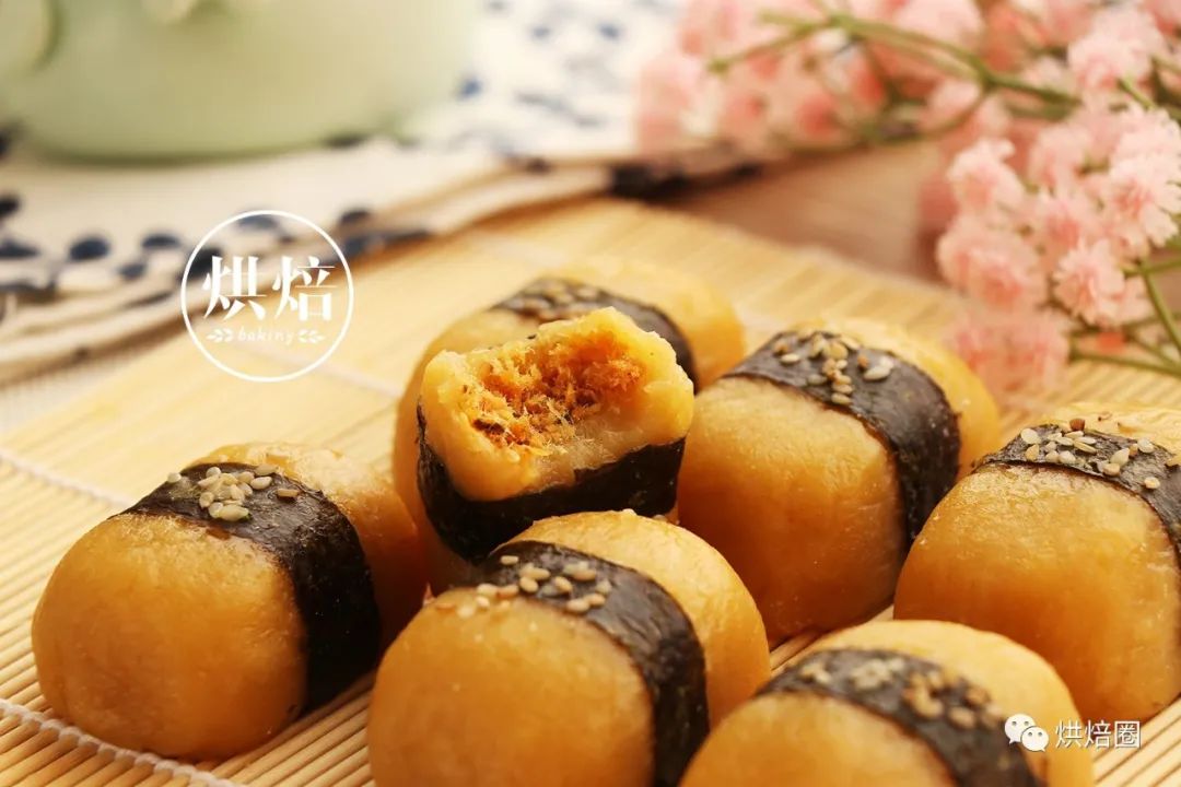 我用糯米粉可以做壽司包上肉鬆蛋黃餡比青團好吃