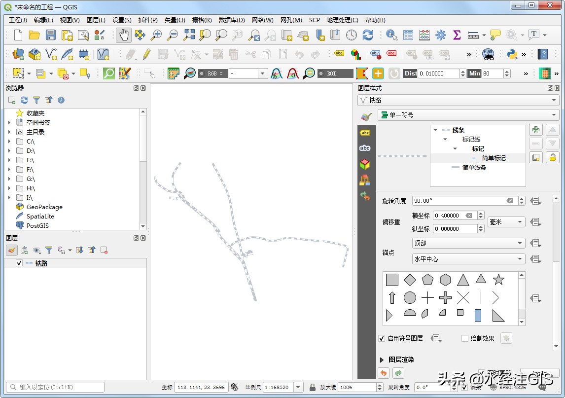 ������QGIS�������ߵ���·���ͷ��ŵķ���