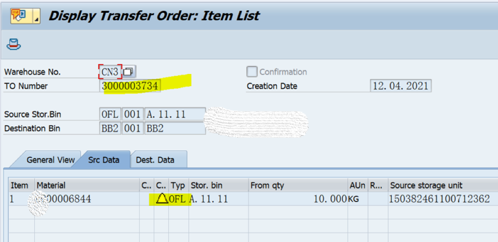 SAP WM 二步法确认TO场景下WM库存状态变化