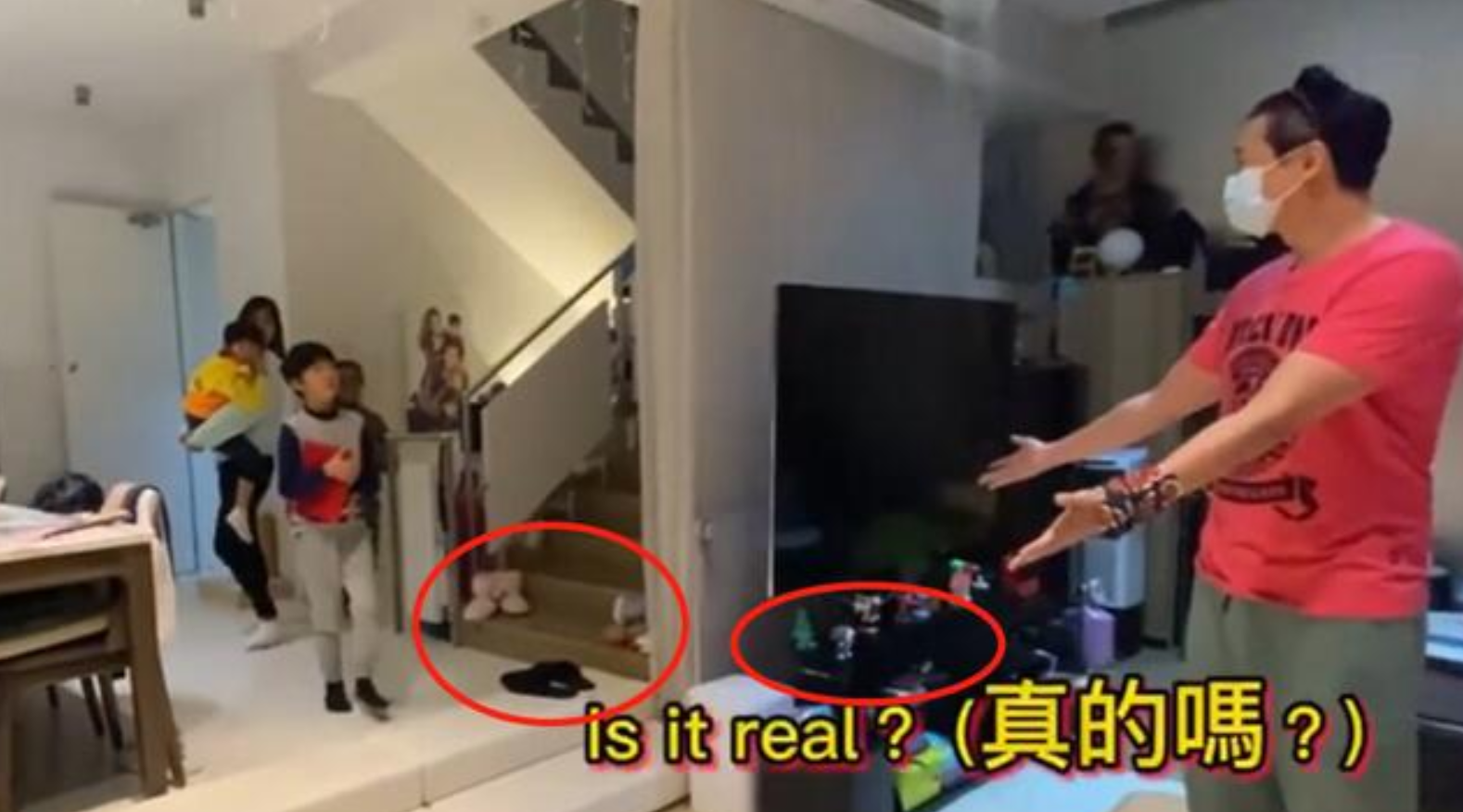 洪金寶長子與妻兒團聚痛哭，3層豪華別墅曝光，裝修簡單擺設雜亂