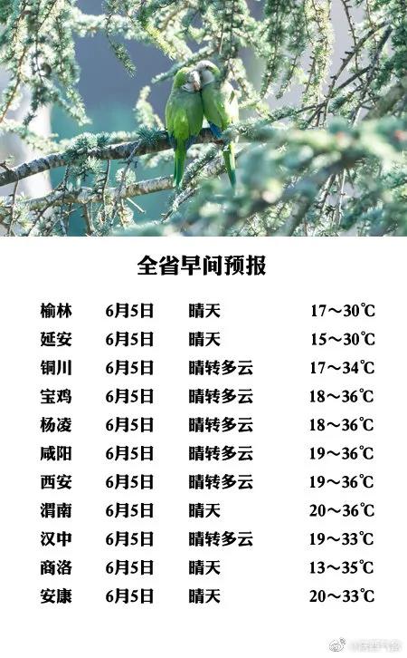 陝西省天氣預報21年6月5日8時發佈今天白天 全省晴天間多雲 關中南部局地午後有陣雨或雷陣雨 華陰市人民檢察院 Mdeditor