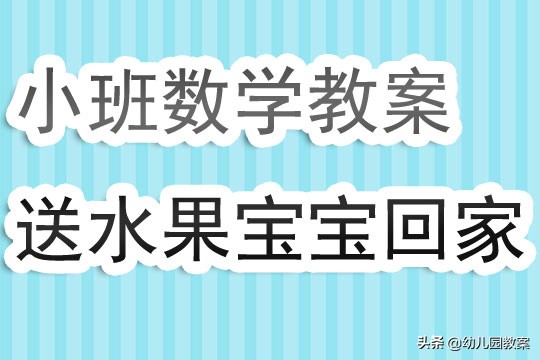 小班数学教案《送水果宝宝回家》含反思