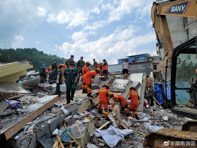 湖南郴州一房屋发生垮塌伤亡不明 邻市衡阳消防已前往支援 当地居民：涉事房屋平时用于出租