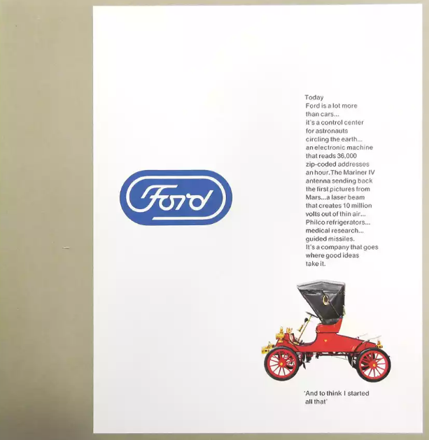 半个世纪前，福特请大师设计新车标，像极了计生品牌