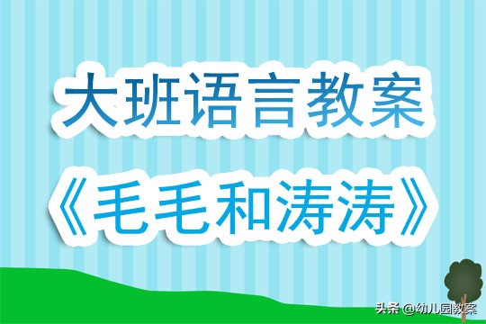 幼儿园大班语言优秀教案《毛毛和涛涛》含反思