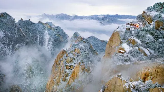 Mount Hua of ｜ of big beautiful Shaanxi and snow meet to be gotten the better of however the world countless