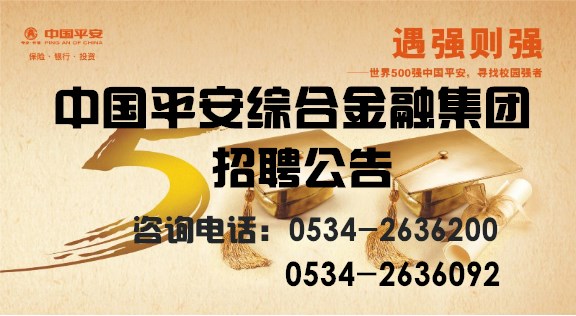 中国平安综合金融集团招聘公告