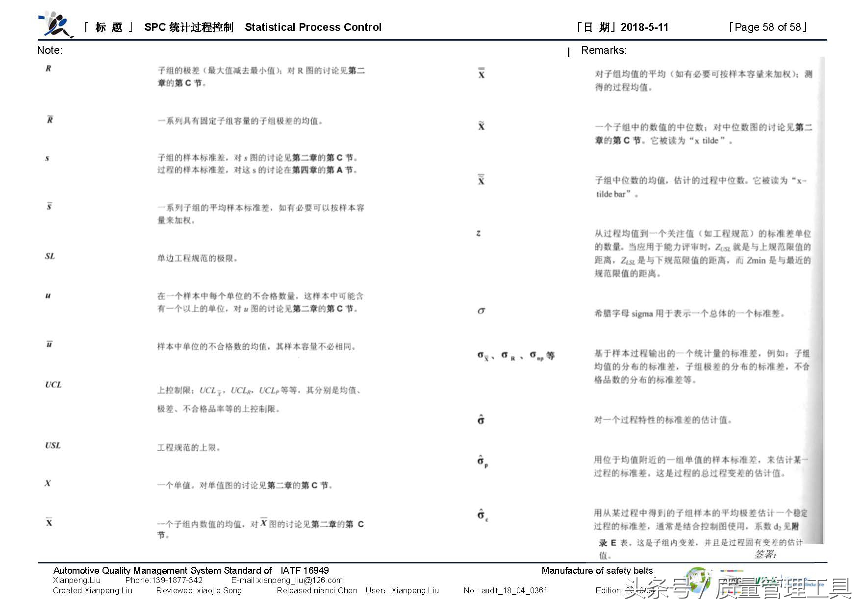 SPC统计过程控制（笔记）