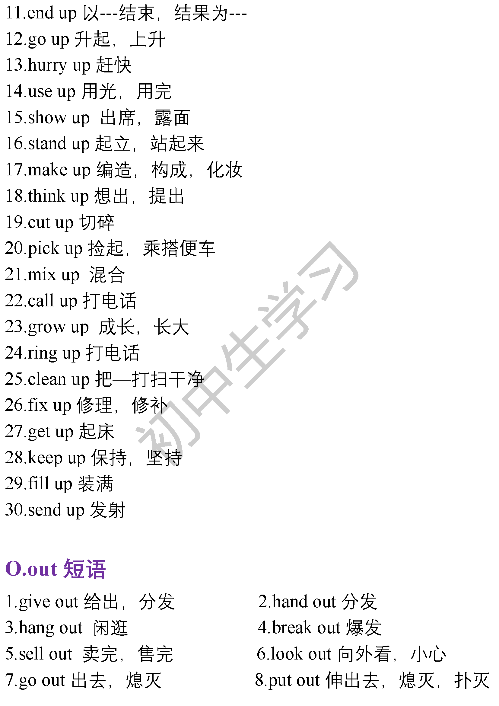 初中英语1—5册所有重点短语汇总，初中生都要背下来！