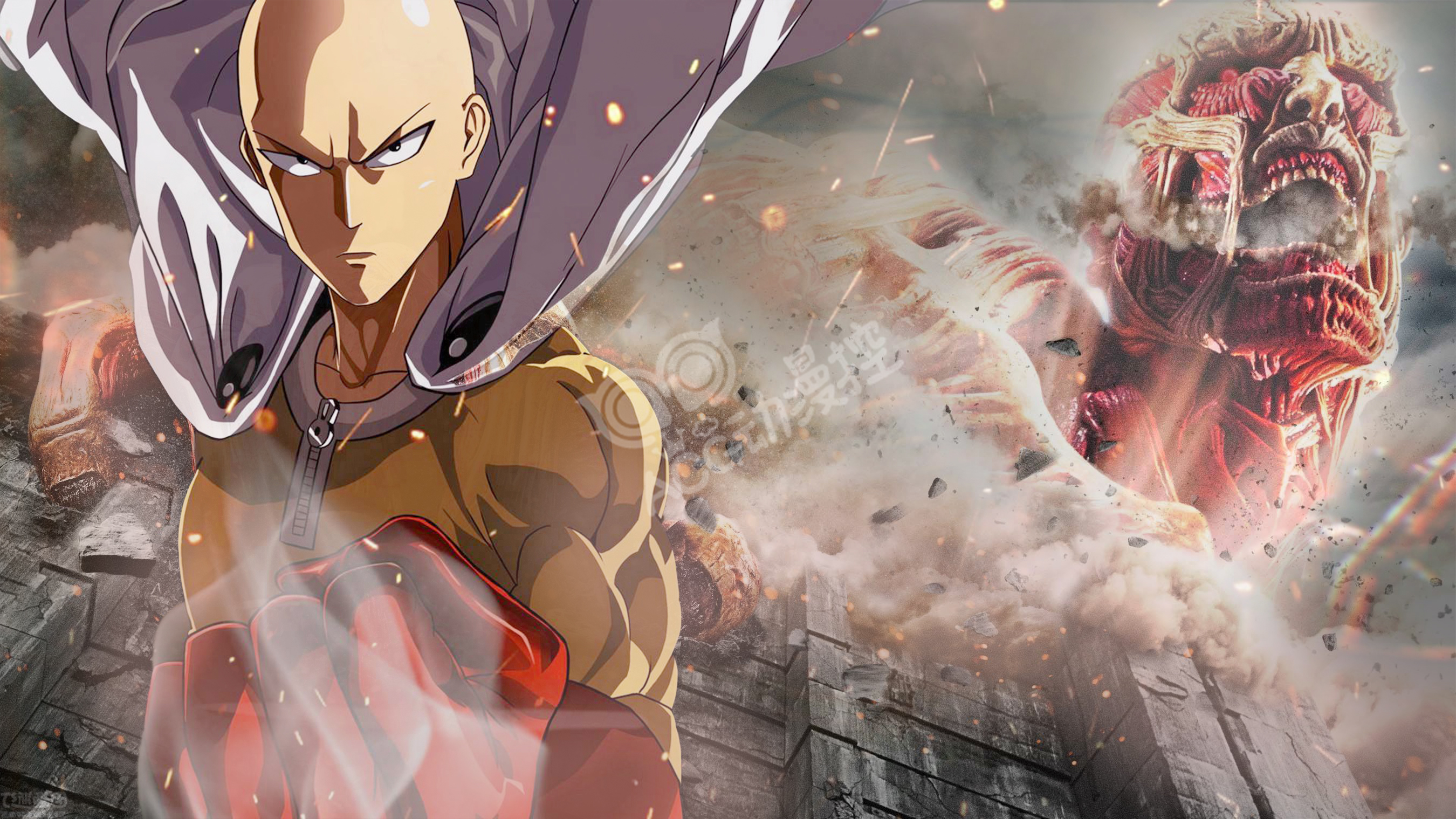 路飞,一拳超人,eva,热门动漫主角大战巨人,谁有赢的可能?