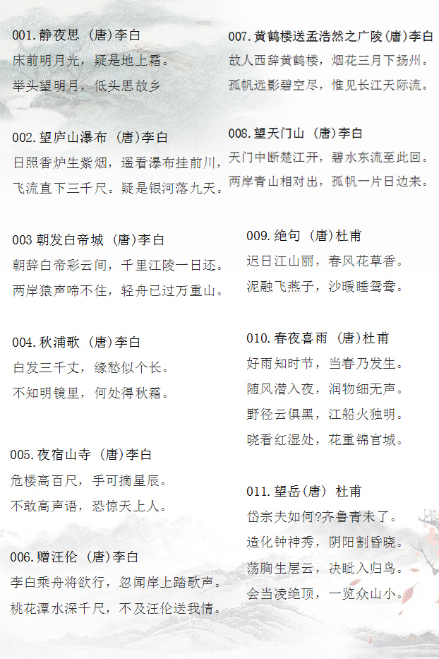 适合少儿的100首古诗，常拿出来背背很有好处，适合「收藏」-第2张图片-非凡网