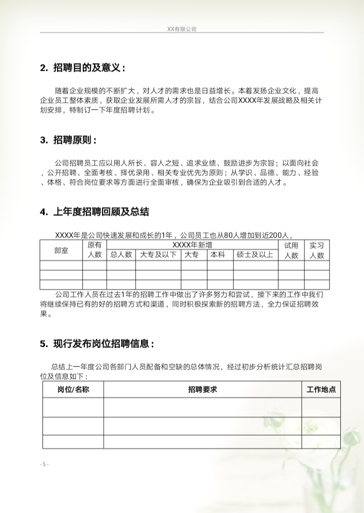 企业最全最好的招聘计划书模板(建议收藏)