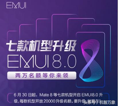 一图看懂EMUI8.0产生的作用闪光点 华为公司集团旗下又有七款老型号得到升级