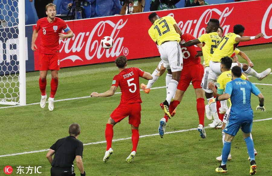 哥伦比亚vs英格兰(哥伦比亚1-1英格兰(点球3-4) 三狮终破世界杯十二码心魔)