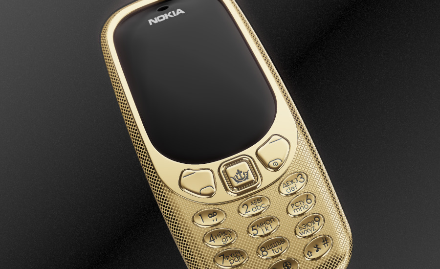 1741两元！24K黄金版Nokia3310出场：富豪气场十足