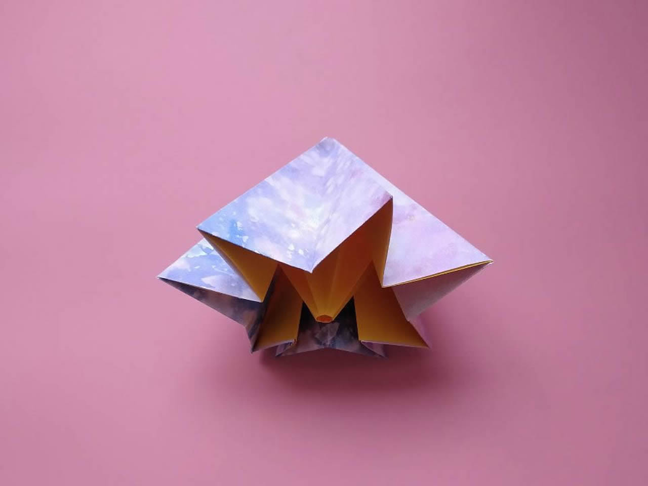 折纸手工简单(很漂亮的立体雨伞折纸,简单易学还可以收缩,手工折纸