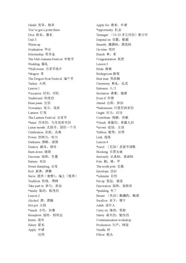 北师大版高中英语必修1~必修5单词表！