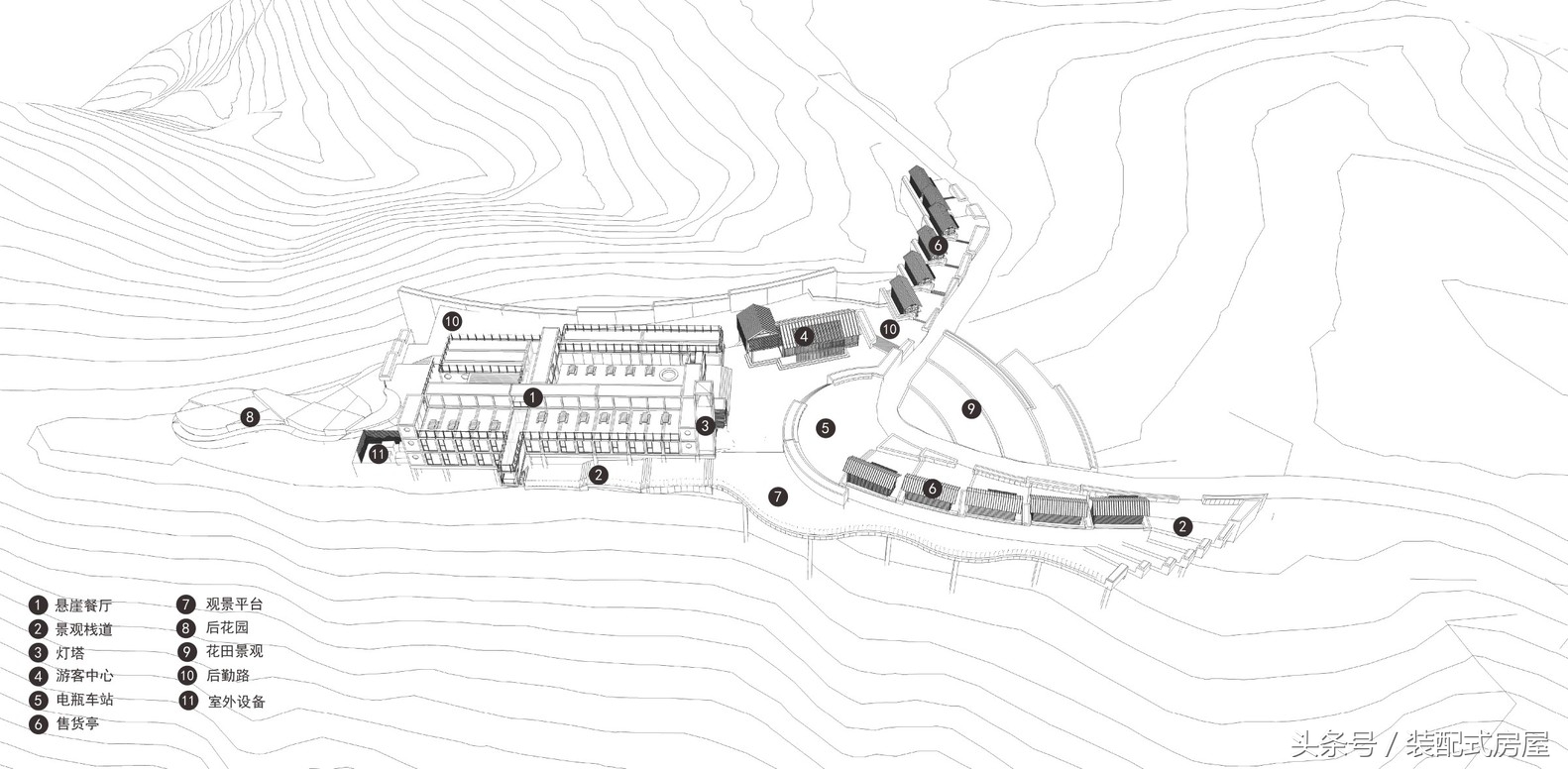 集裝箱建筑模塊化，組成集裝箱懸崖餐廳