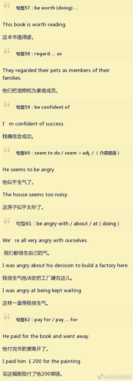 英語常用的62個英語句型，學英語須掌握
