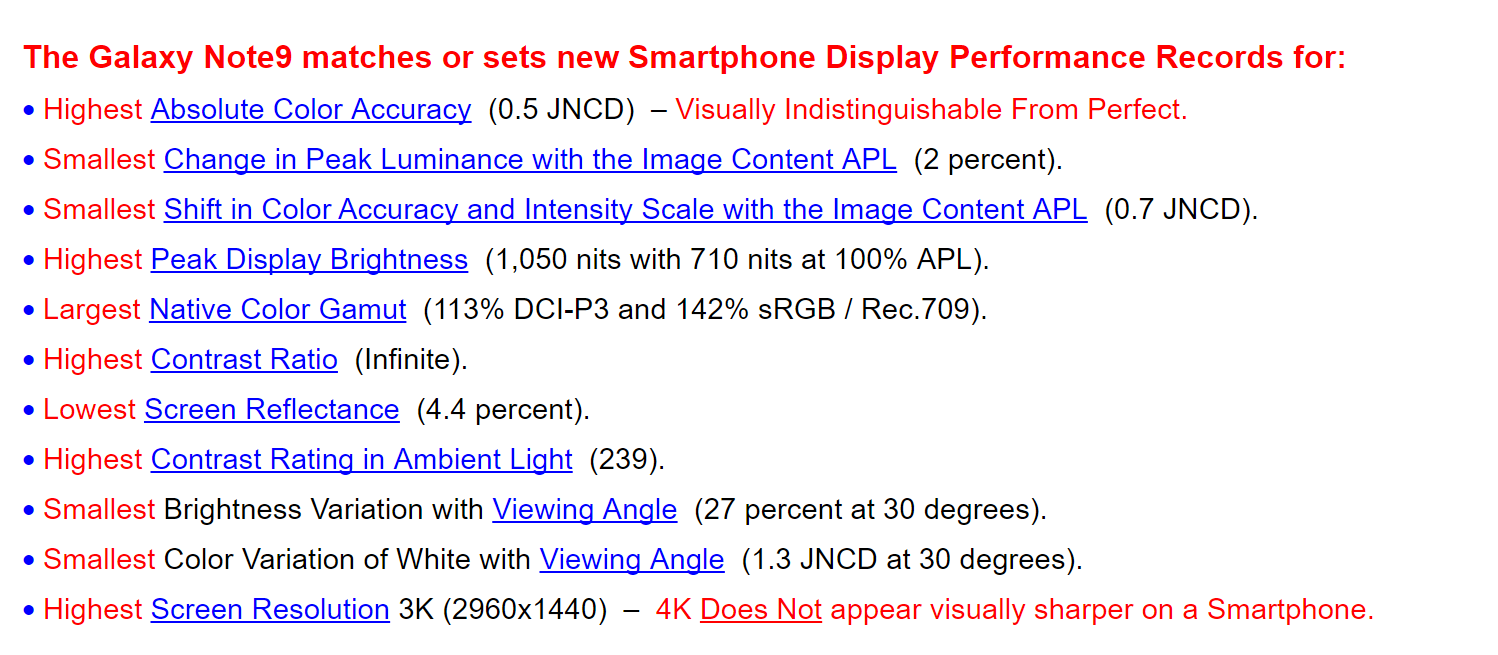 秒杀S9！三星Note9屏幕测试结果出炉：共破11项纪录