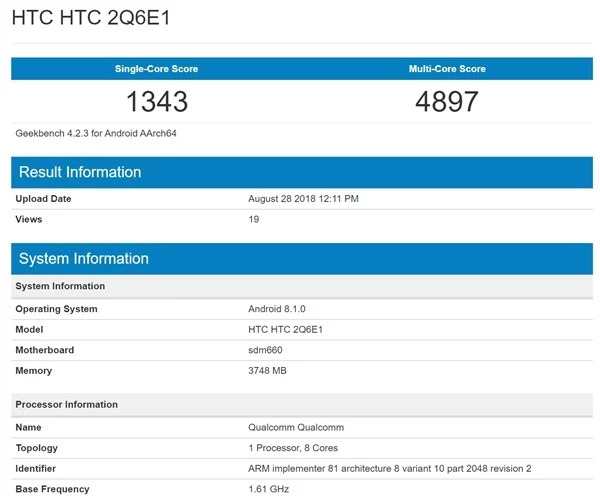 HTC U12 Life现身GeekBench；特斯拉推出高颜值无线充电宝