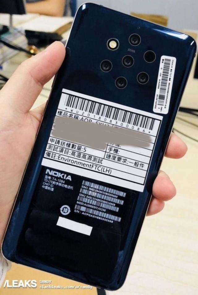 Nokia重返照相顶峰？这款新手机将配用5颗后置摄像头摄像镜头