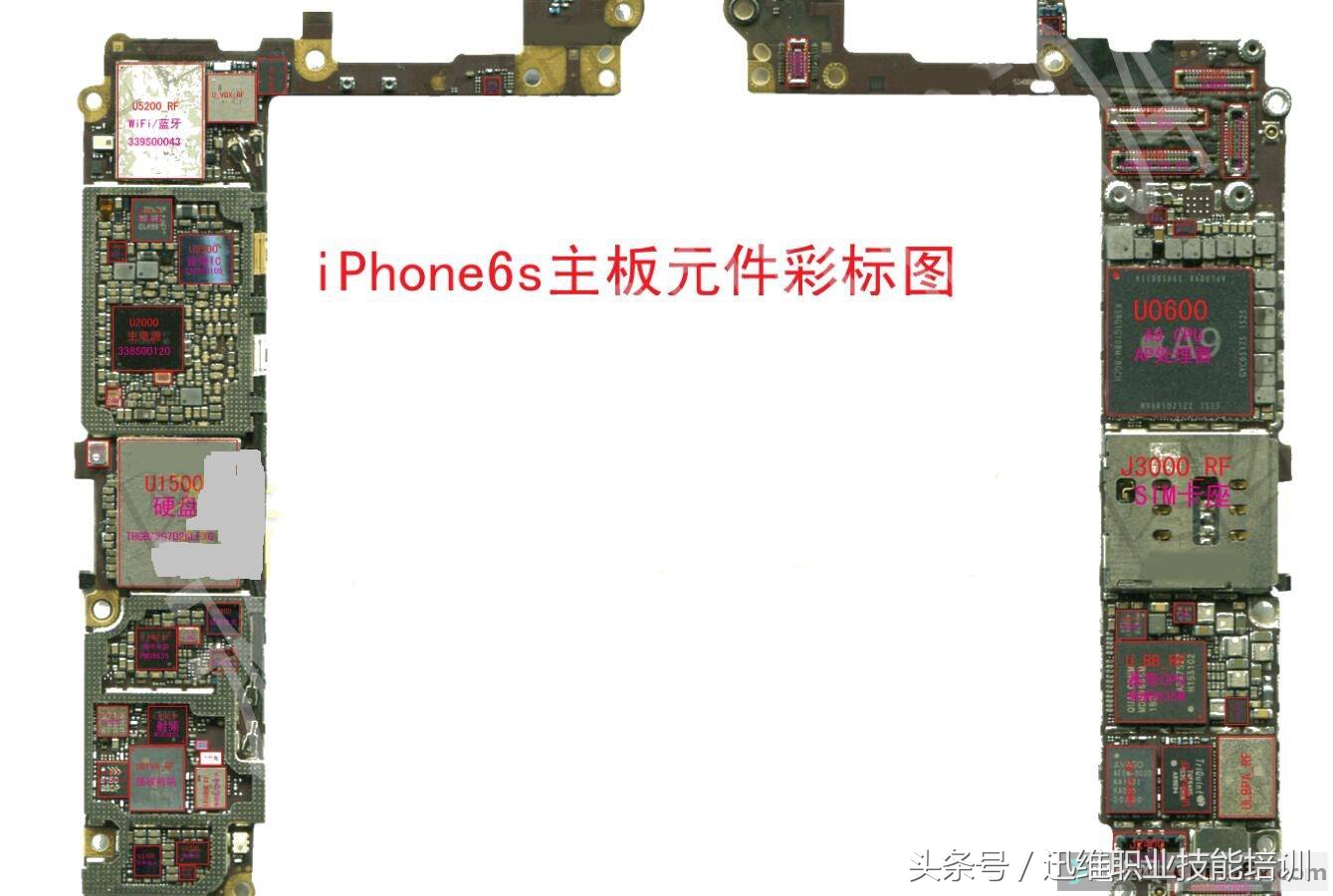 苹果6splus主板元件详细图，苹果6内部零件名称图分布