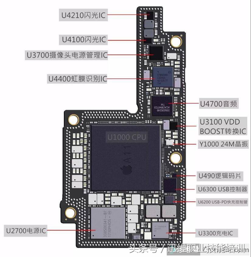 这些苹果手机主板元件彩标图，每一处都清晰可见，花钱都买不到