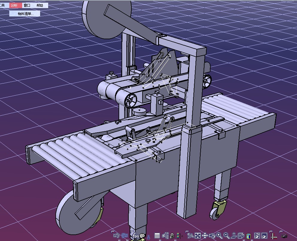 3M一字封箱機3D模型圖紙 STP格式