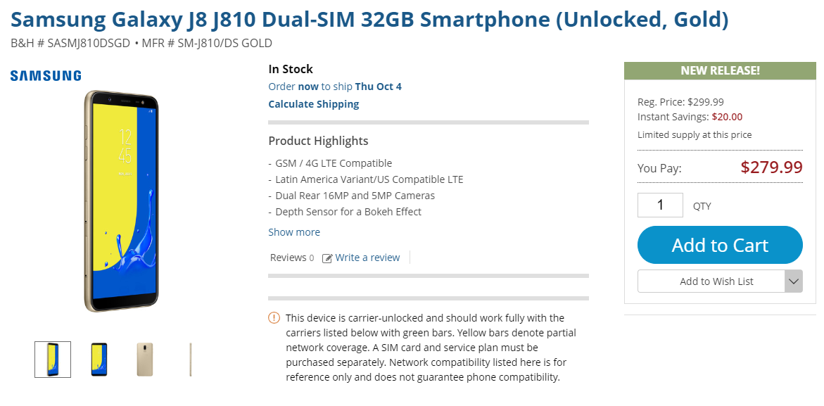 三星公布J8新手机：骁龙450 后置摄像头指纹识别 全网通，卖到2000块！