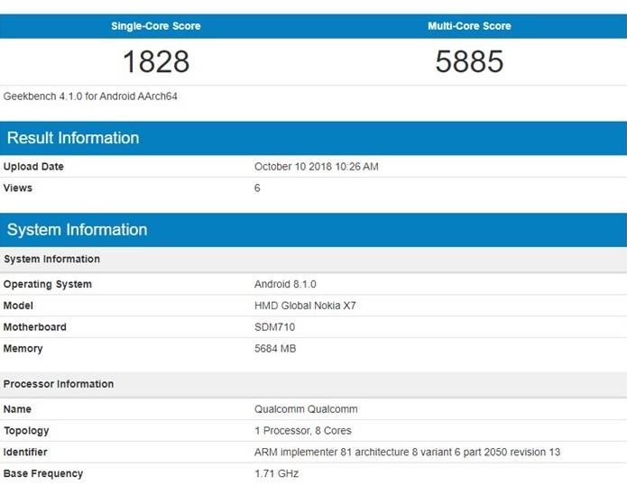 1699元开售！NokiaX7显卡跑分曝出：骁龙710，适用AI拍攝