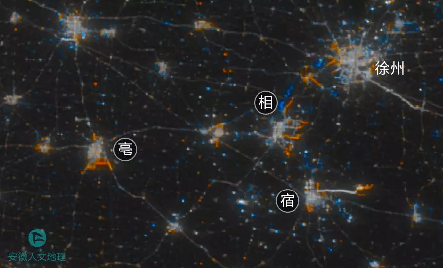 这张神奇的夜色灯光图，揭秘了安徽发展！来看看哪个市灯光最亮？