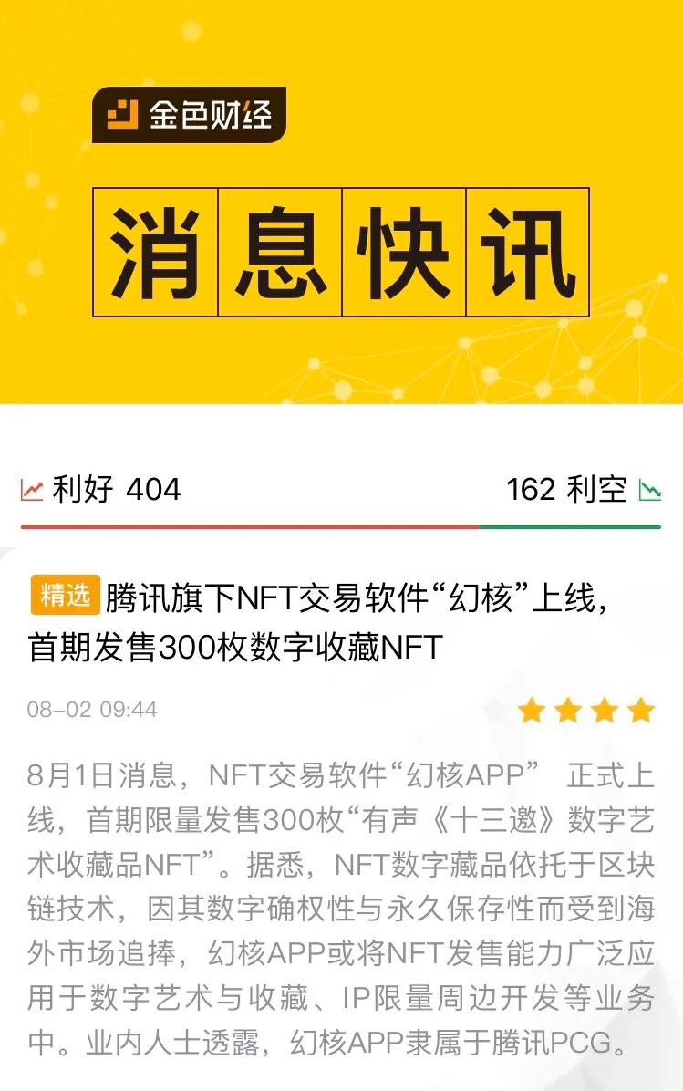 继阿里之后，腾讯入局NFT，助力比特币从“炒过渡到积累”阶段